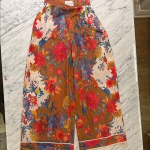 Hausen Wide Leg Floral Palazzo Pants in Rust Multi